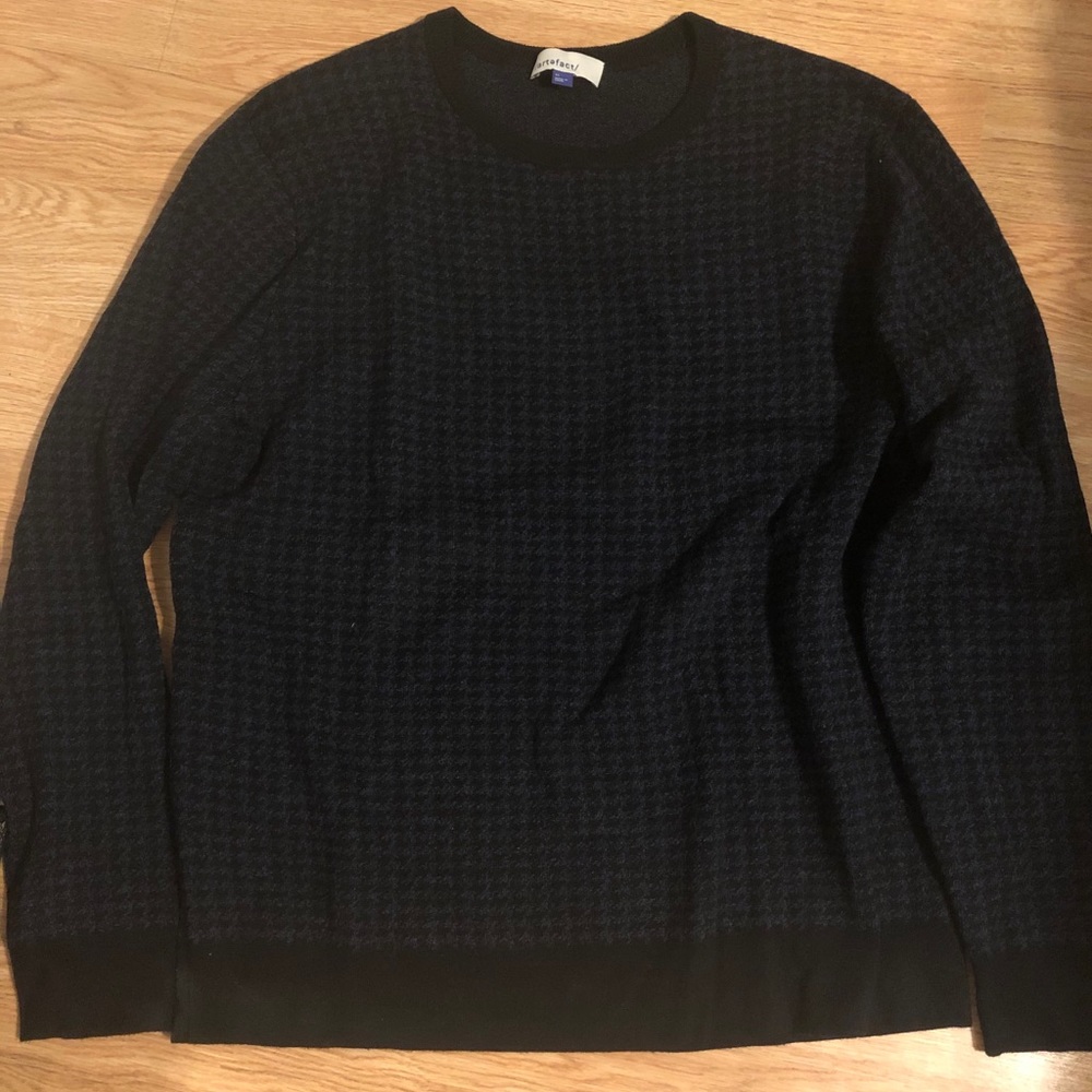 Artefact houndstooth blue sweater XL
